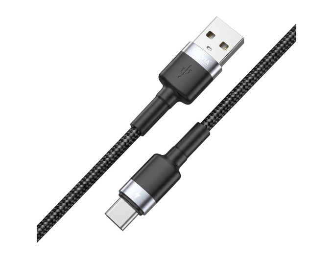 Кабель Brevia USB to Type-C 2,4А 1м, чорний box, ціна: 153 грн.