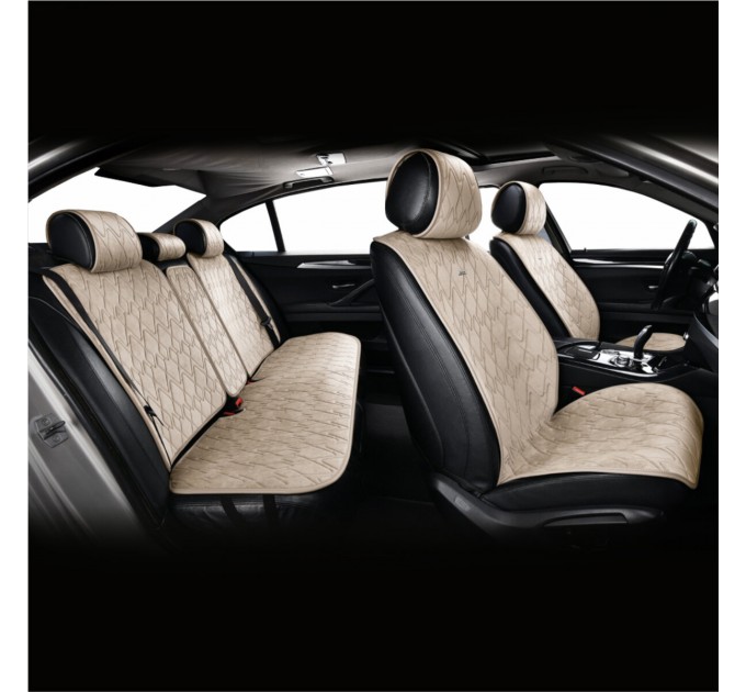 Комплект преміум накидок для сидінь CarLife Racer, biege, ціна: 4 561 грн.