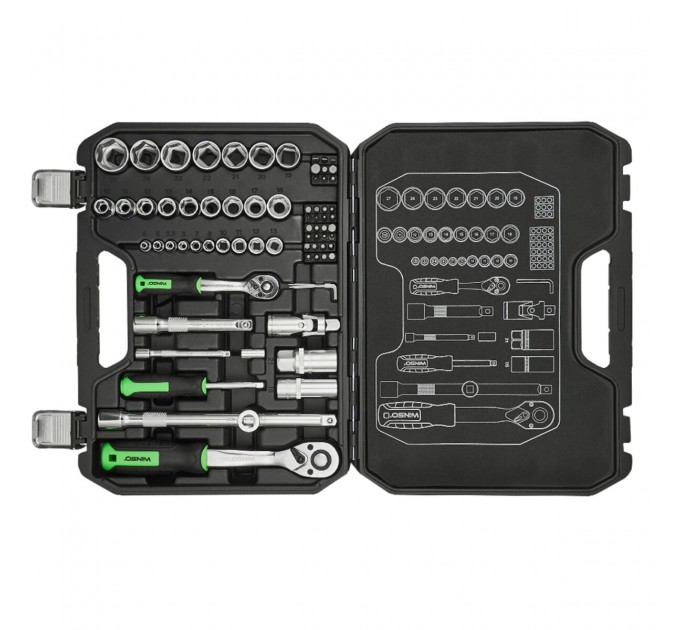 Професійний набір інструментів в кейсі Winso Pro 1/2", 1/4" 72 T, CR-V, 73од., ціна: 2 510 грн.