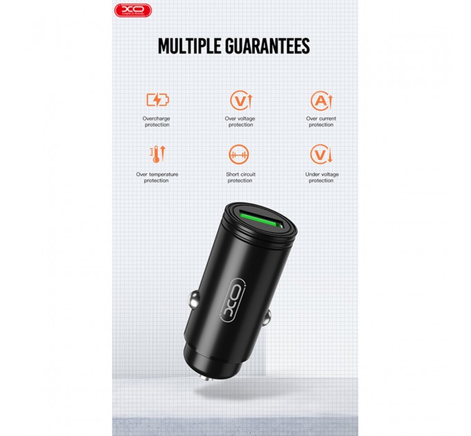 Автомобильное зарядное устройство XO CC39 QC3.0 18W черный, цена: 159 грн.