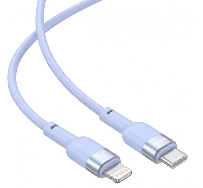 Кабель Brevia Type-C to Lightning 30W 1,2м, синий ZIP, цена: 199 грн.