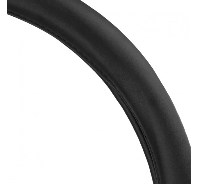 Чохол на кермо Carlife 39-41см, шкіра, чорний, біла гума, один шов SW340L, ціна: 604 грн.