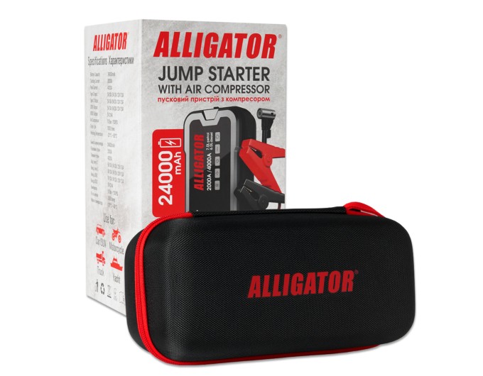 Пусковое устройство Alligator Jump Starter 2000A/4000A 24000mAh с компрессором 10Bar, цена: 5 385 грн.