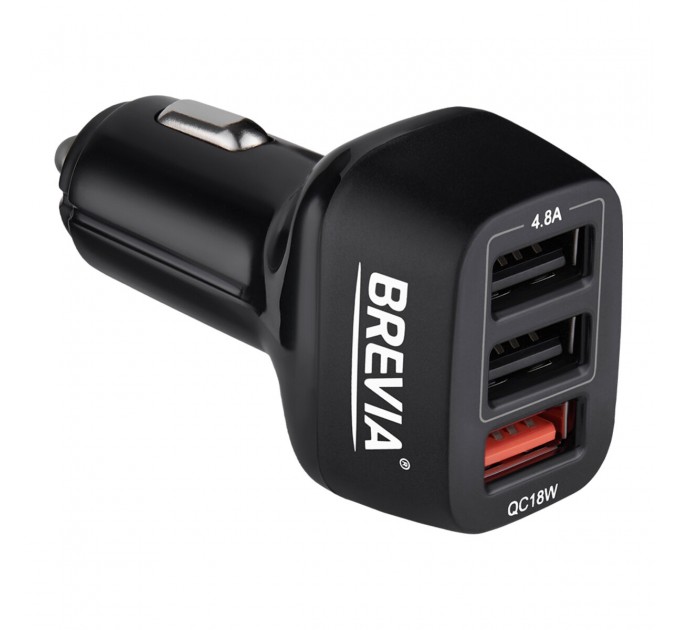 Автомобильное зарядное устройство Brevia ePower TriDrive 42W 3xUSB-A черный, цена: 320 грн.