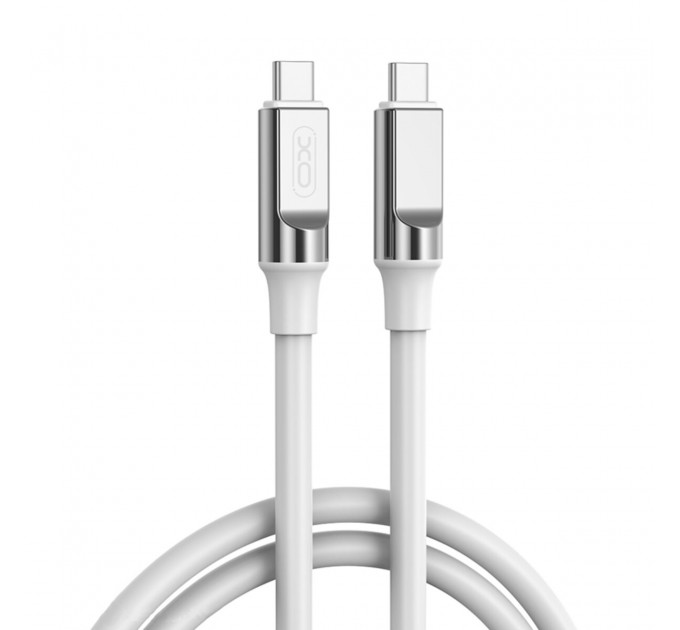 Кабель XO Liquid Silicone Type-C to Type-C 60W 1м белый, цена: 99 грн.