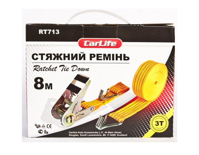 Стяжной ремень с замком CarLife 3т, 8м, цена: 612 грн.
