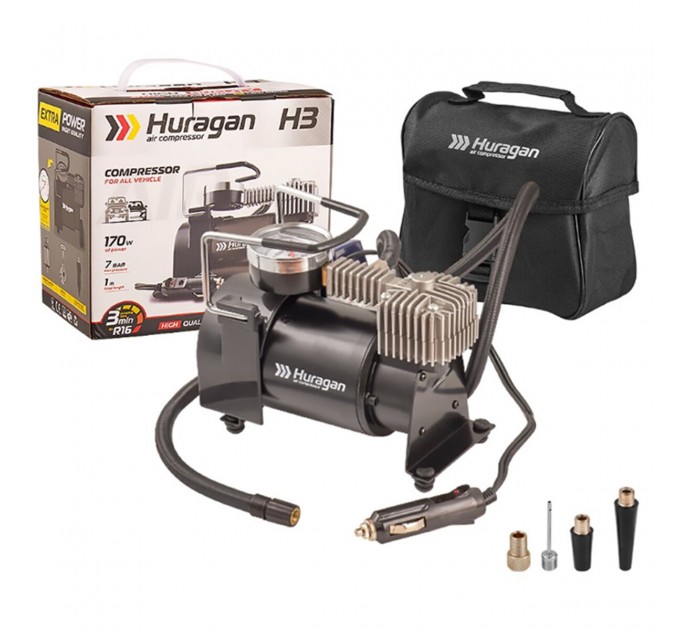 Компресор автомобільний Huragan 12В 7Атм 37л/хв, ціна: 1 124 грн.