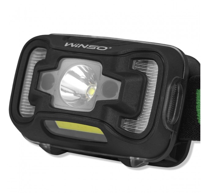 Фонарь налобный Winso 200Lm, 5W CREE XTE+COB, 3xAAA, с сенсором белый/красный, цена: 400 грн.