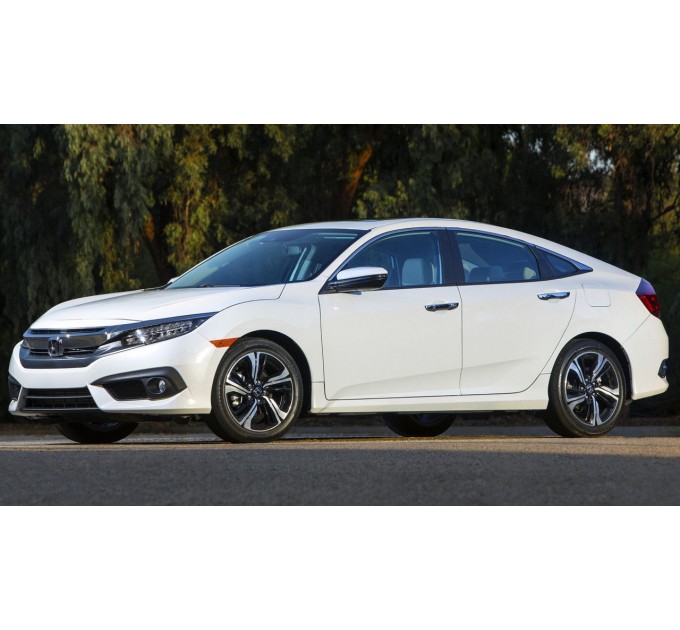 Дефлекторы окон (ветровики) SUN VISORS с хромом HONDA CIVIC SEDAN 2015-2021, цена: 1 190 грн.