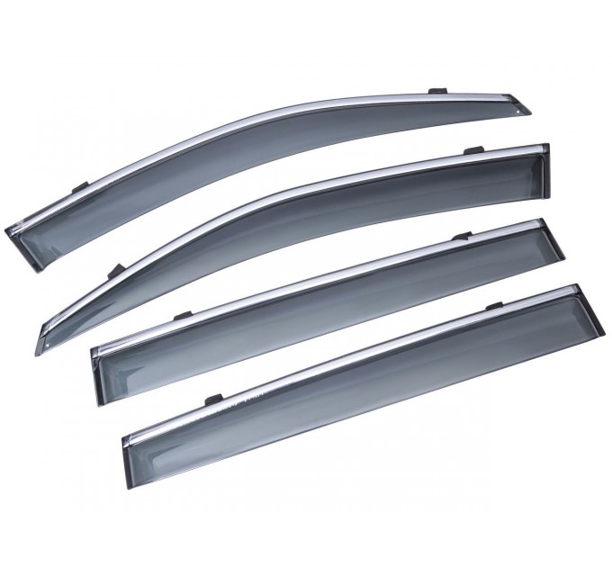 Дефлекторы окон (ветровики) SUN VISORS с хромом TOYOTA HIGHLANDER 2013-2019, цена: 1 525 грн.