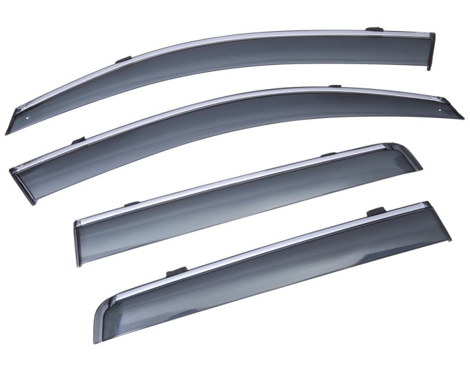 Вітровики вікон (дефлектори) SUN VISORS з хромом MITSUBISHI OUTLANDER 2012-2020, ціна: 1 692 грн.