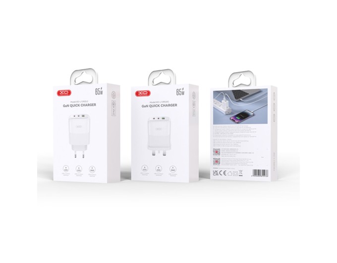 Сетевое зарядное устройство XO L139 1USB-A 45W+2USB-C 65W белый, цена: 769 грн.