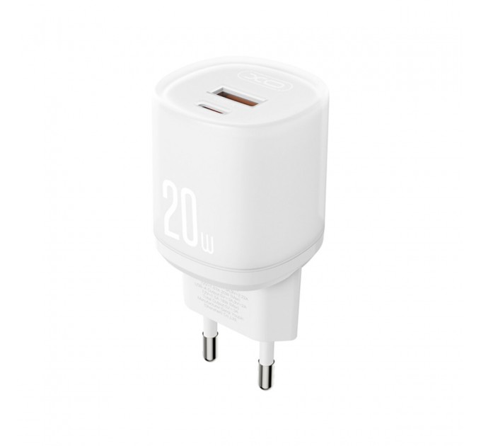 Сетевое зарядное устройство XO L144 PD20W 1USB-A+1USB-C + Type C кабель белый, цена: 259 грн.