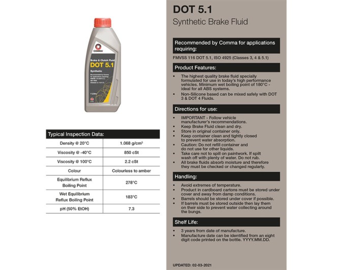 Гальмівна рідина Comma DOT 5.1 Brake Fluid 1л, ціна: 640 грн.