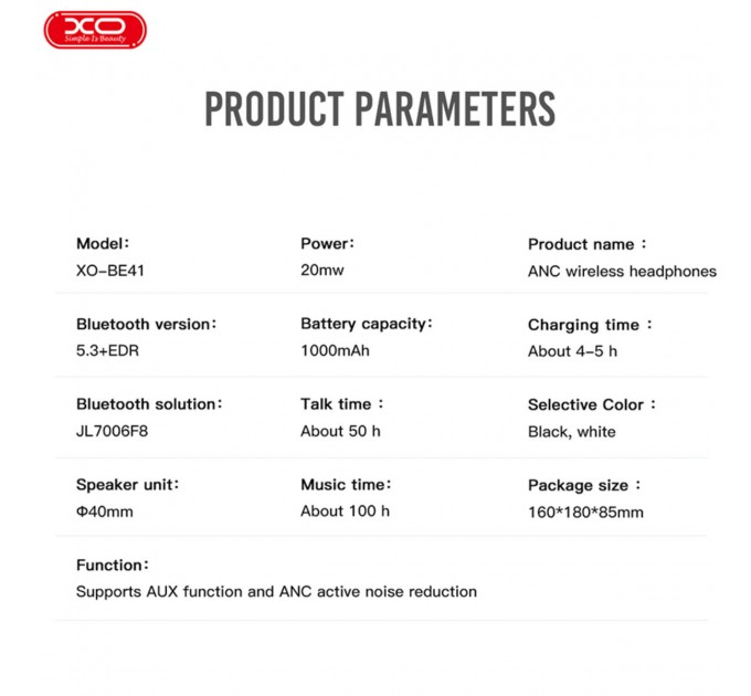 Беспроводные наушники XO BE41 Star Mist черные, цена: 899 грн.