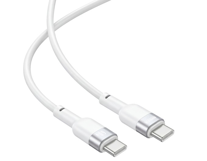 Кабель Brevia Type-C to Type-C 60W 1,2м, білий box, ціна: 166 грн.