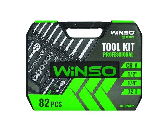 Професійний набір інструментів в кейсі Winso Pro 1/2", 1/4" 72 T, CR-V, 82од., ціна: 3 448 грн.