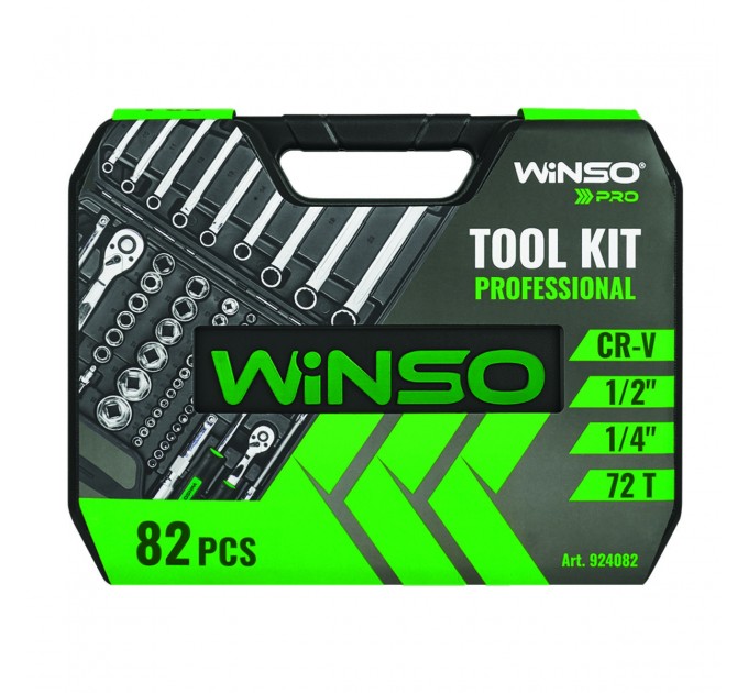 Професійний набір інструментів в кейсі Winso Pro 1/2", 1/4" 72 T, CR-V, 82од., ціна: 3 448 грн.