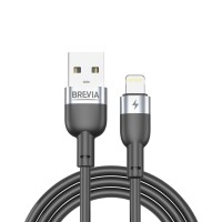Кабель Brevia USB to Lightning 2,4А 1,2м, черный box