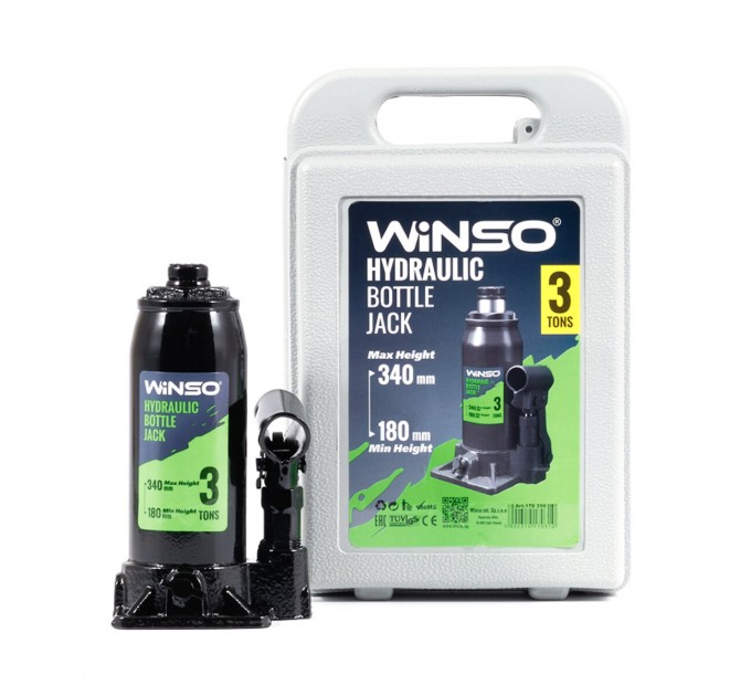 Домкрат гідравлічний пляшковий Winso 3т 180-340мм, ціна: 834 грн.