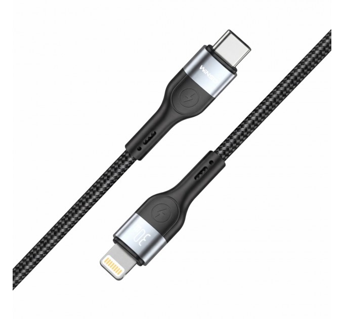 Кабель Winso Pro Type-C to Lightning 30W TPE+плетение 1,2м черный, цена: 182 грн.
