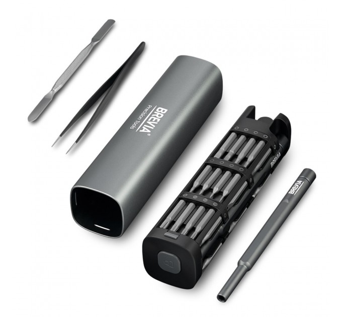 Викрутка Brevia з комплектом насадок для точних робіт алюмінієва 10х127мм, 46в1, ціна: 742 грн.
