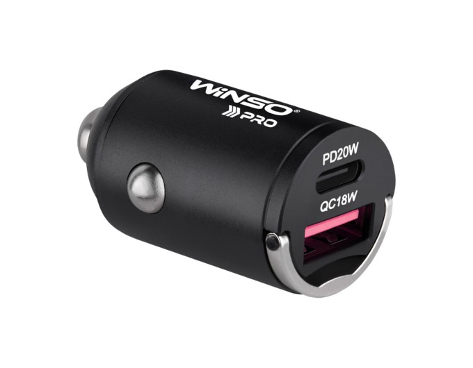 Автомобільний зарядний пристрій Winso Pro 38W USB-C+USB-A mini Metal, ціна: 412 грн.