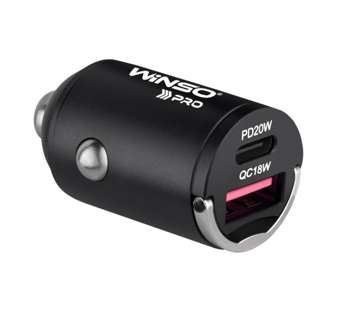 Автомобильное зарядное устройство Winso Pro 38W USB-C+USB-A mini Metal, цена: 408 грн.