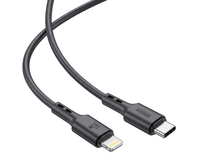 Кабель Brevia Type-C to Lightning 30W 2м, чорний ZIP, ціна: 216 грн.