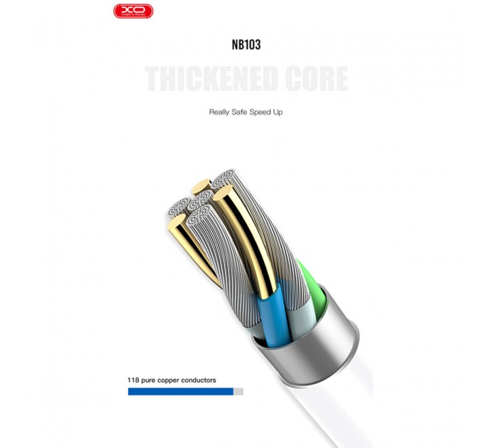 Кабель XO USB to Lightning 2,1А 1м белый, цена: 49 грн.