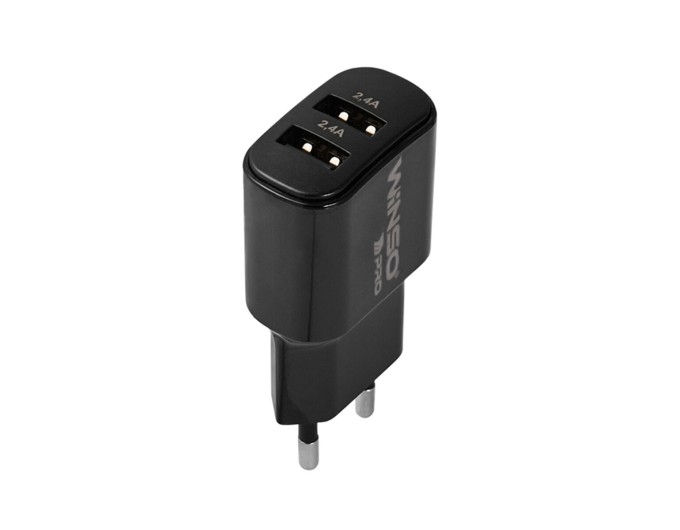 Сетевое зарядное устройство Winso Pro 12W 2xUSB-A черный, цена: 222 грн.