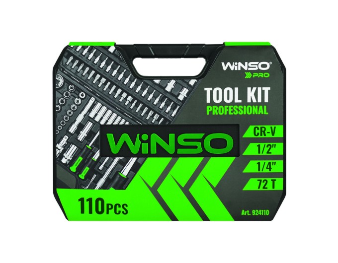 Професійний набір інструментів в кейсі Winso Pro 1/2", 1/4" 72T, CR-V, 110од., ціна: 3 505 грн.
