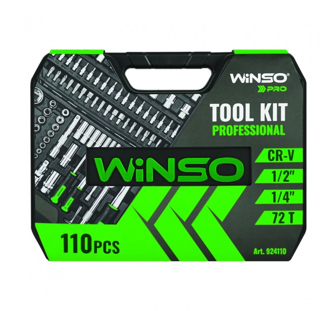 Професійний набір інструментів в кейсі Winso Pro 1/2", 1/4" 72T, CR-V, 110од., ціна: 3 505 грн.