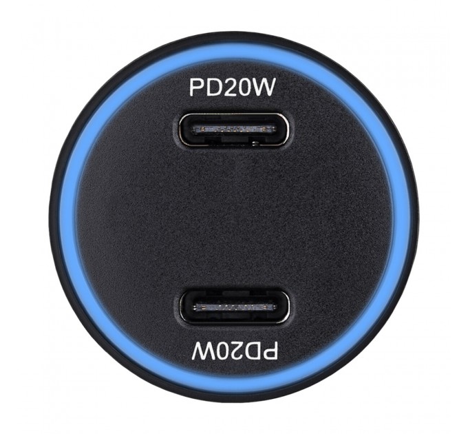 Автомобильное зарядное устройство Winso Pro 40W 2xUSB-C LED Ring Metal, цена: 452 грн.