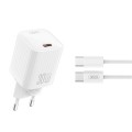 Сетевое зарядное устройство XO L148 PD30W USB-C + Type-C кабель белый, цена: 379 грн.