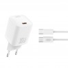 Сетевое зарядное устройство XO L148 PD30W USB-C + Type-C кабель белый, цена: 309 грн.