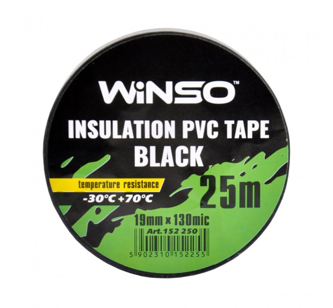 Стрічка ізоляційна ПВХ Winso д.25м, ш.19мм, т.130мк, чорна, ціна: 35 грн.