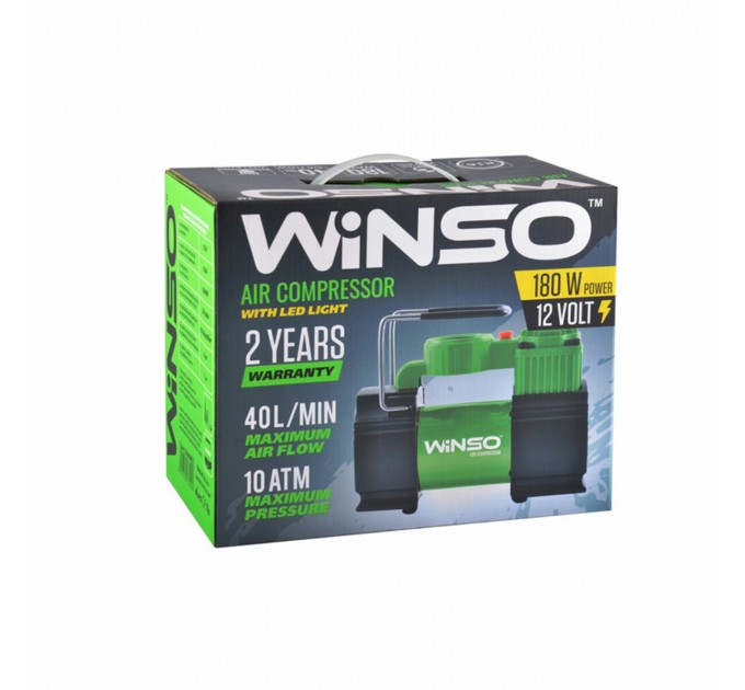 Компресор автомобільний Winso 10Атм 40л/хв 180Вт з LED-ліхтарем, ціна: 1 096 грн.