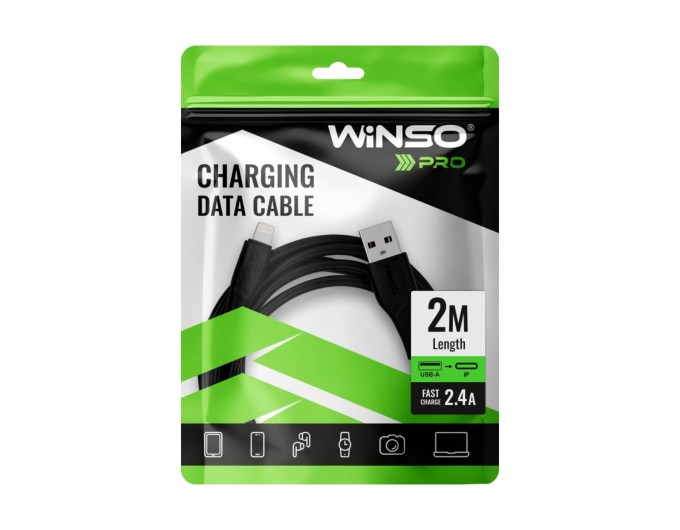 Кабель Winso Pro USB to Lightning PVC 2м чорний, ціна: 81 грн.