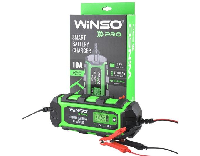 Зарядний пристрій АКБ Winso Pro 12В 200А·год 10А з LCD-екраном, ціна: 2 595 грн.