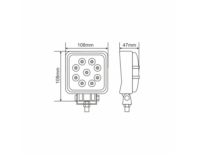 Фара светодиодная Brevia Epistar Flood 10-30V, 27W (9x3W), 1980Lm, 1шт, цена: 430 грн.