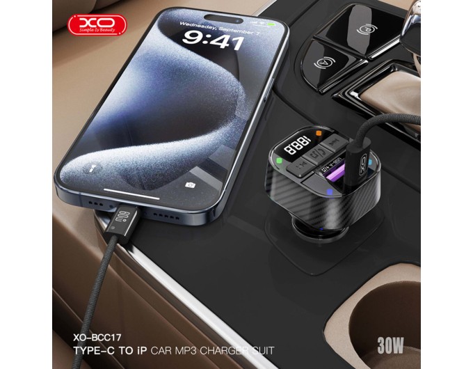 FM-трансмиттер XO BCC17 Smart Bluetooth+MP3 A+C Dual Port черный, цена: 299 грн.