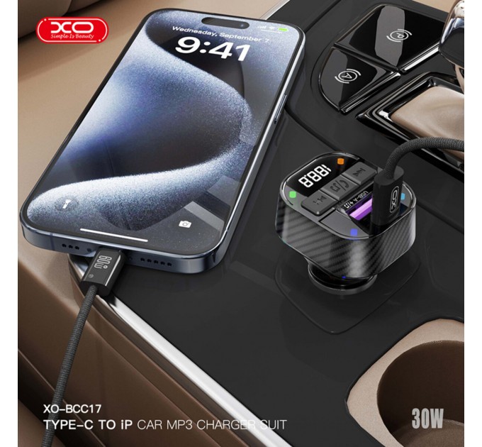FM-трансмітер XO BCC17 Smart Bluetooth+MP3 A+C Dual Port чорний, ціна: 279 грн.