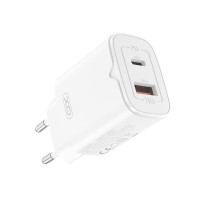 Сетевое зарядное устройство XO L130 PD30W/QC18W 1USB-C+1USB-A белый