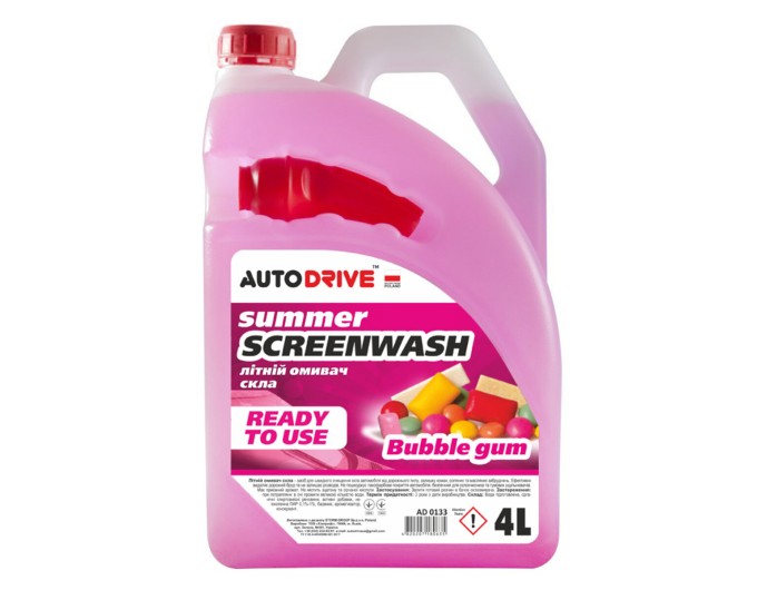 Омыватель стекла AutoDrive летний Bubble Gum готовый 4л, цена: 184 грн.