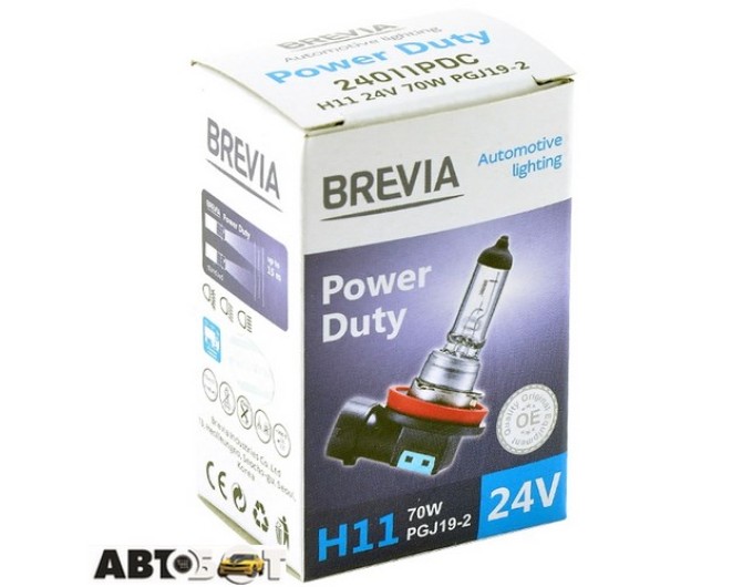 Галогенна лампа BREVIA H11 24V 70W PGJ19-2 Power Duty CP 24011PDC (1 шт.), ціна: 478 грн.