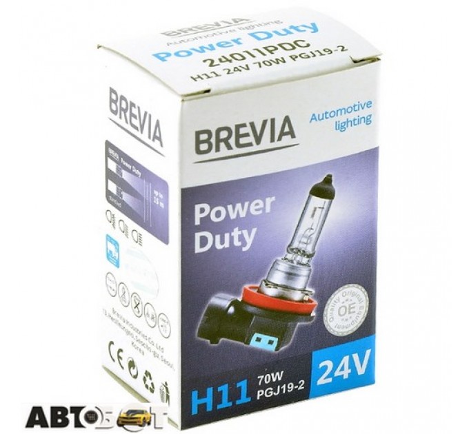 Галогенная лампа BREVIA H11 24V 70W PGJ19-2 Power Duty CP 24011PDC (1 шт.), цена: 431 грн.