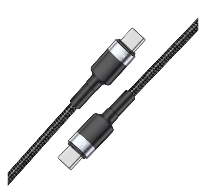 Кабель Brevia Type-C to Type-C 60W 1м, черный ZIP, цена: 167 грн.