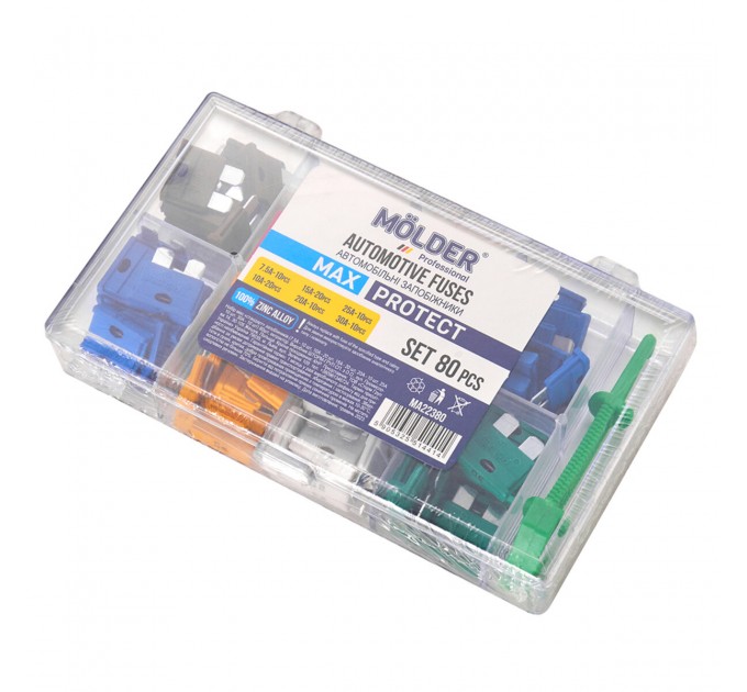 Набір запобіжників Molder "стандарт" MIX 80шт, ціна: 341 грн.