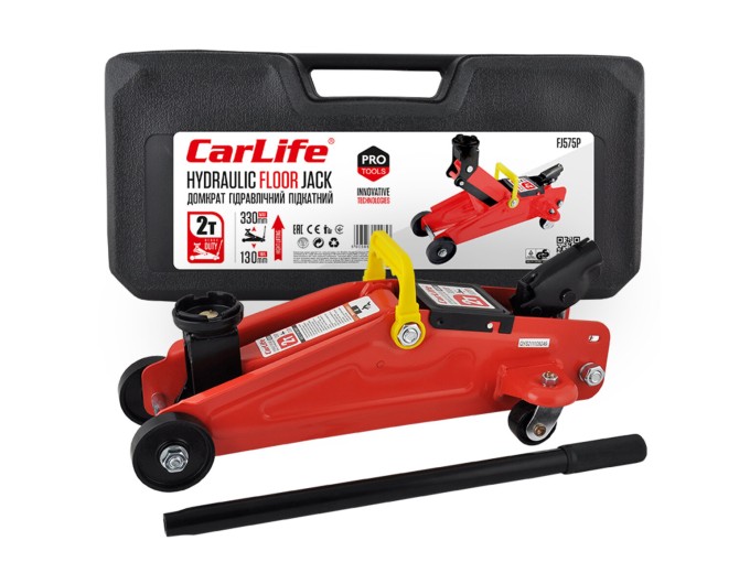 Домкрат гидравлический подкатный Carlife 2т 130-330мм в кейсе, цена: 2 243 грн.